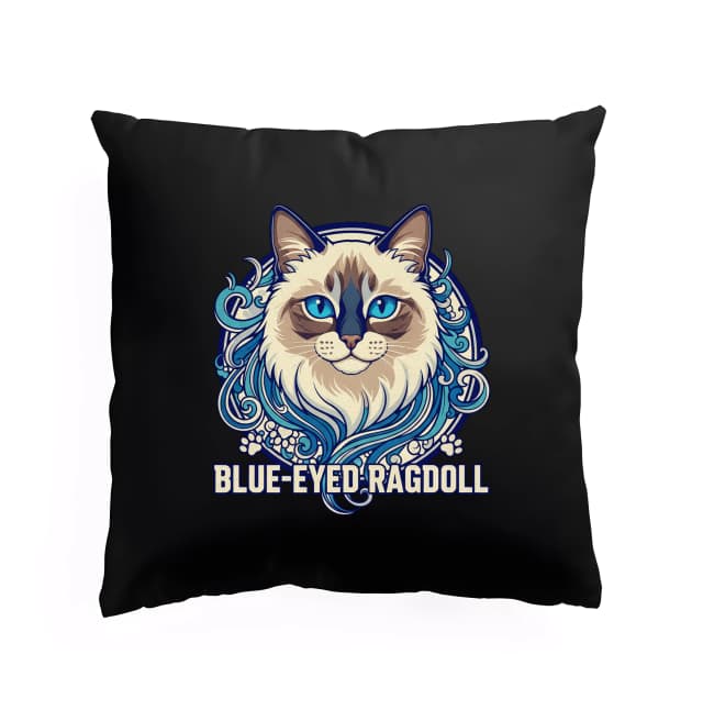 Polštář Modrooká Ragdoll Umělecký Portrét Kočky S Tyrkysovými Očima
