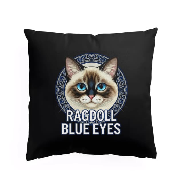 Polštář Ragdoll Blue Eyes Královský Portrét S Intenzivními Modrými Očima A Ornamentem