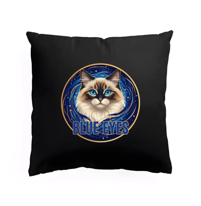 Polštář Kouzelný Portrét Ragdoll Kočky S Blue Eyes V Galaktickém Emblému