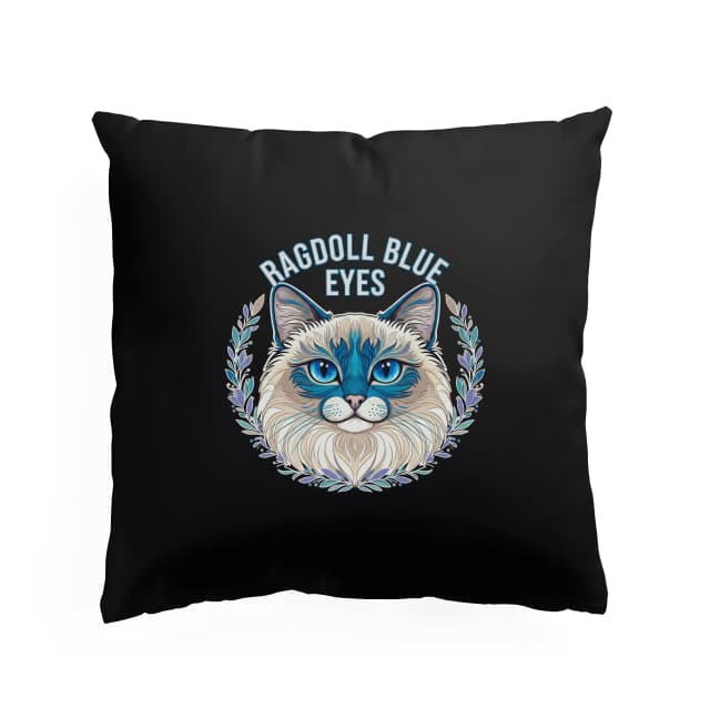 Polštář Ragdoll Blue Eyes Portrét Královská Kočka S Modrými Očima A Věncem