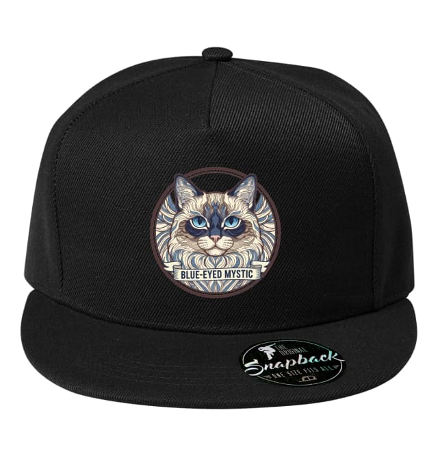 Snapback Modrooký Mystik Ragdoll V Ornamentálním Mandalovém Stylu Pro Milovníky Koček