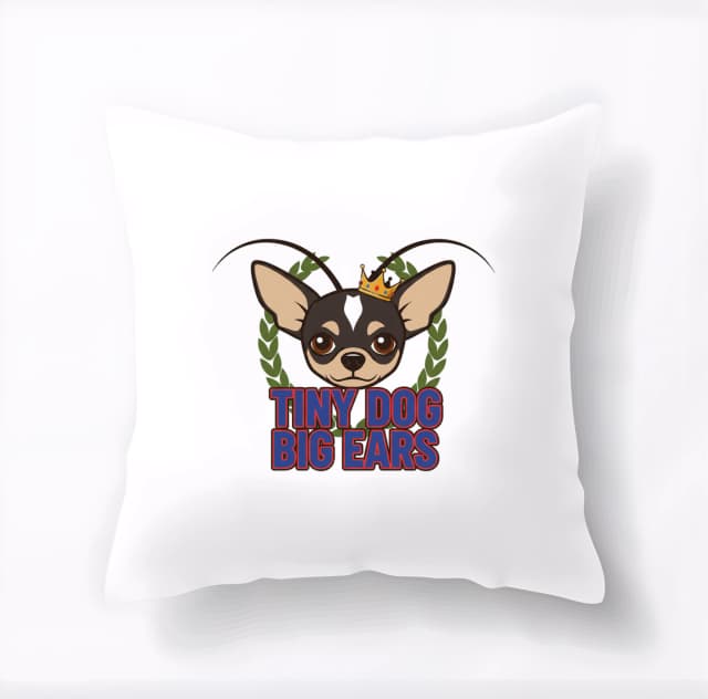 Polštář Královská Čivava  Tiny Dog Big Ears Malé Tělo Velké Uši