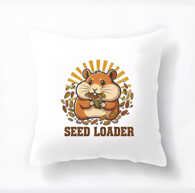 Polštář Roztomilý Křeček Sběrač Slunečnicových Semínek Seed Loader Edice