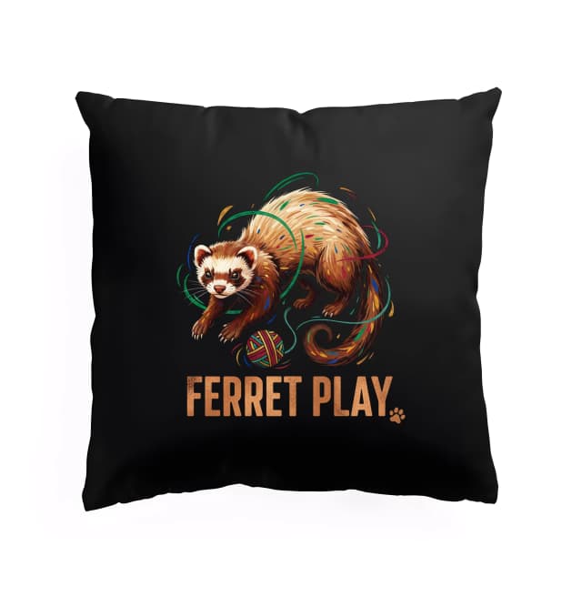 Polštář Hravý Ferret Roztomilé Klubíčko Pro Domácí Mazlíčky A Barevná Hravost