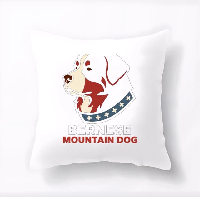 Polštář Hrdý Bernese Mountain Dog Trikolóra Horské Ikony V Retro Provedení