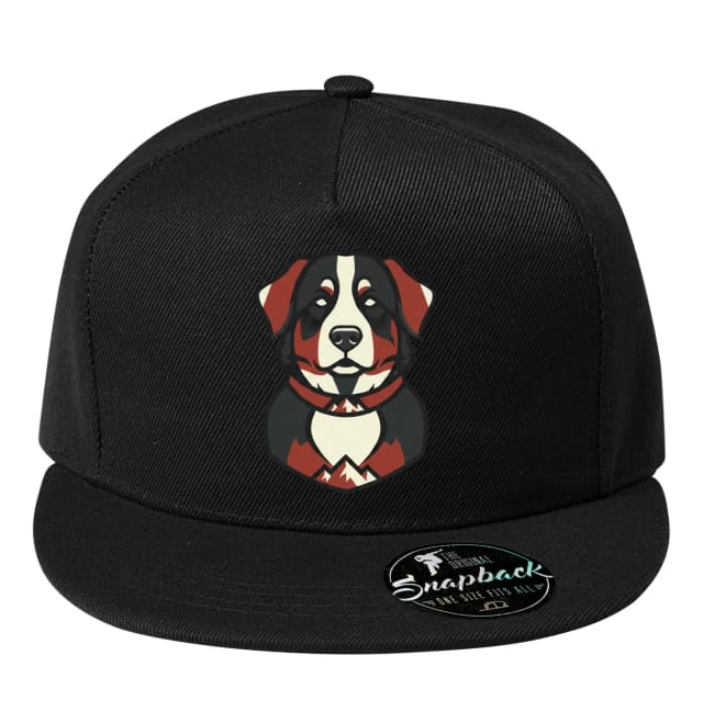 Snapback Bernese Mountain Dog Trikolóra Stylizovaný Horský Pes S Grafickými Horami
