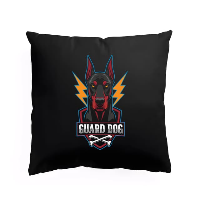 Polštář Doberman Pinscher Guard Dog Bleskový Strážce S Černou Silou