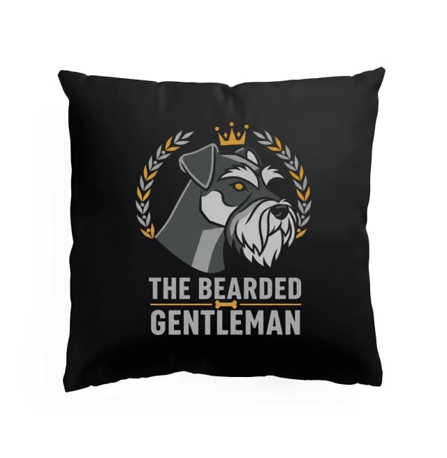 Polštář Vousatý Knírač Královský Znak S Korunou A Věncem The Bearded Gentleman