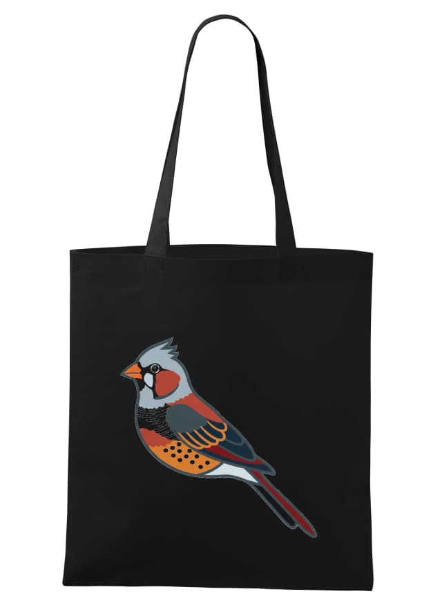 Nákupní taška Moderní Zebra Finch Stylizovaný Barevný Pták S Geometrickými Vzory