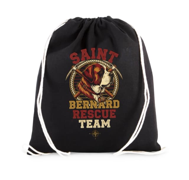 Vak na záda Saint Bernard Hrdinný Horský Záchranný Pes A Legendární Rescue Team
