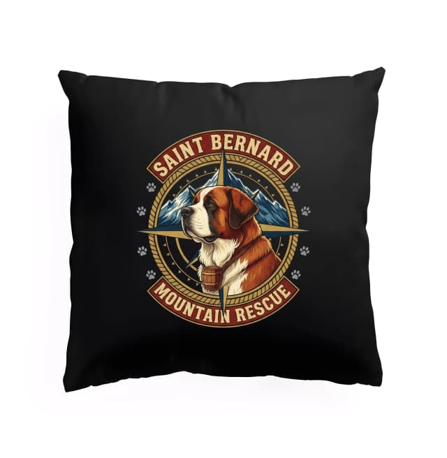 Polštář Saint Bernard  Legendární Horský Záchranář Síla Věrnost A Kompas