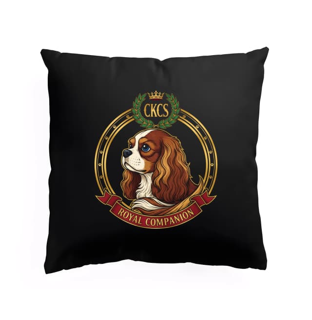 Polštář Cavalier King Charles Spaniel  Královský Emblém Royal Companion Se Zlatým Věncem