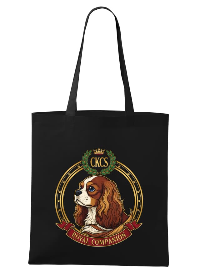 Nákupní taška Cavalier King Charles Spaniel  Královský Emblém Royal Companion Se Zlatým Věncem