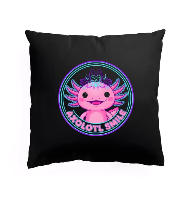 Polštář Růžový Axolotl S Neonovým Úsměvem Roztomilá Magická Podmořská Víla