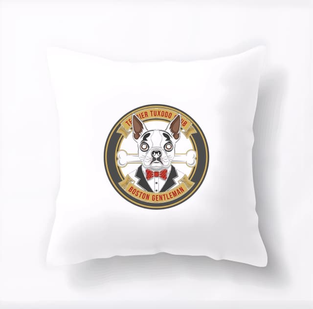 Polštář Noblesní Boston Terrier Emblém Šarmu A Hravosti