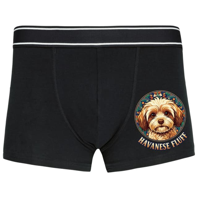 Boxerky Havanese Královský Chlupatý Poklad V Ornamentálním Rámu