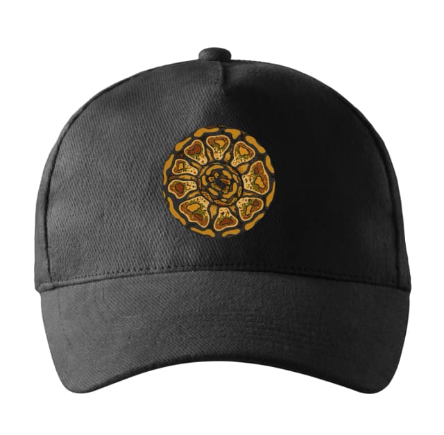 Kšiltovka Zlatá Ball Python Mandala Exotický Kamuflážní Vzor Teplé Zemité Tóny