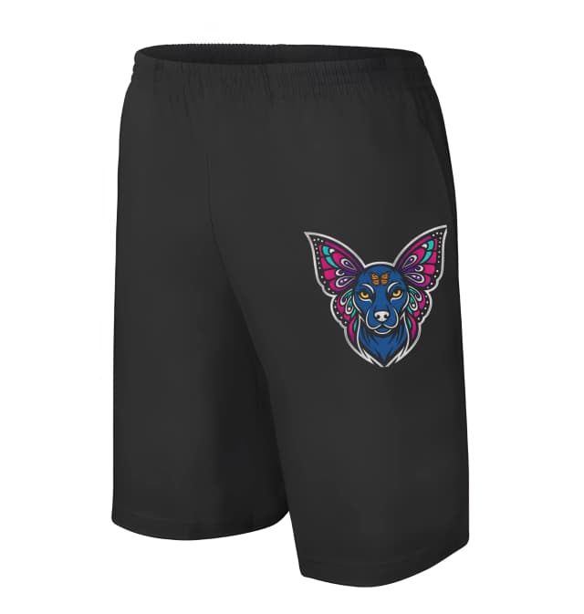 Pánské/dětské kraťasy Noční Papillon Mystický Pes S Motýlími Křídly A Zářivými Barvami