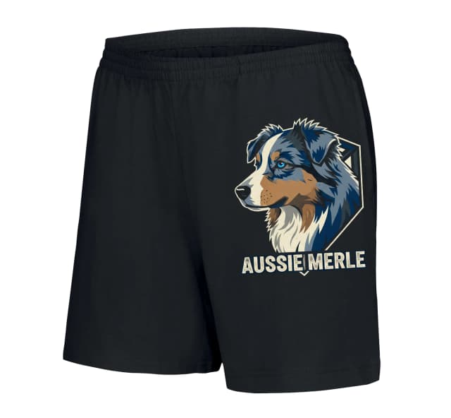 Dámské šortky Hrdý Aussie Merle Modrý Pastýřský Portrét V Emblémovém Stylu
