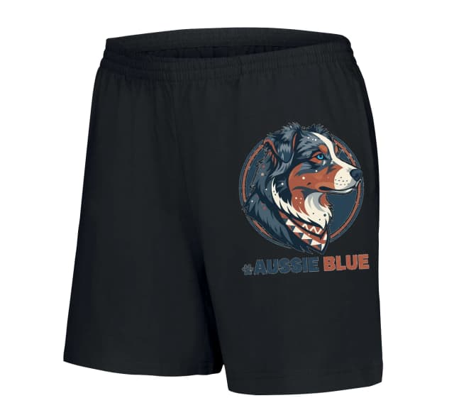 Dámské šortky Aussie Blue  Stylizovaný Portrét Australského Ovčáka Blue Merle Pro Fanoušky