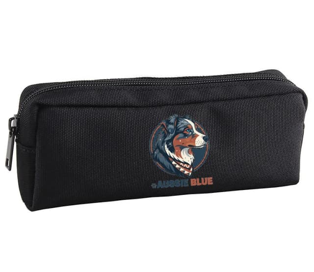 Školní penál Aussie Blue  Stylizovaný Portrét Australského Ovčáka Blue Merle Pro Fanoušky