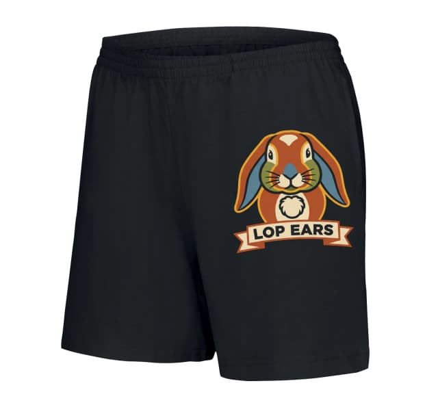 Dámské šortky Roztomilý Trpasličí Králík Lop Ears Retro Logo S Visícími Ušima Pro Fanoušky