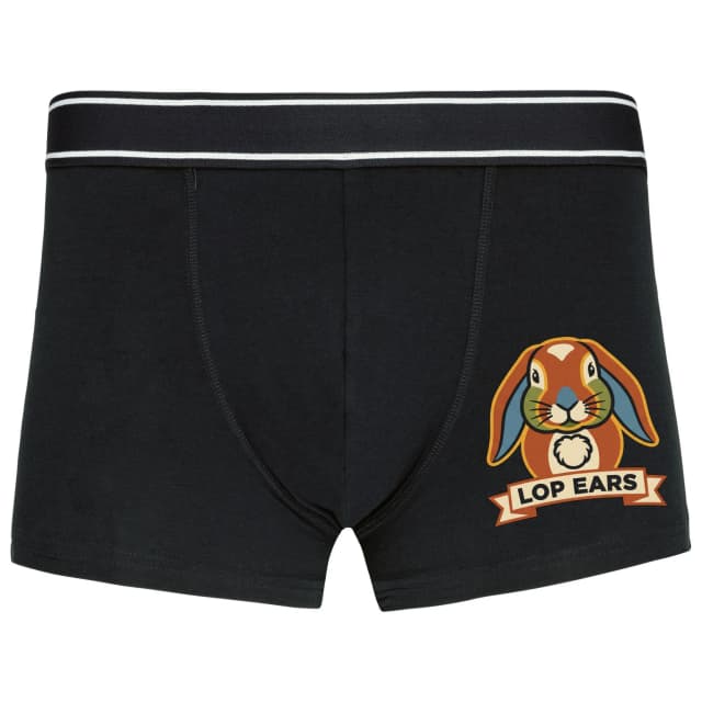 Boxerky Roztomilý Trpasličí Králík Lop Ears Retro Logo S Visícími Ušima Pro Fanoušky