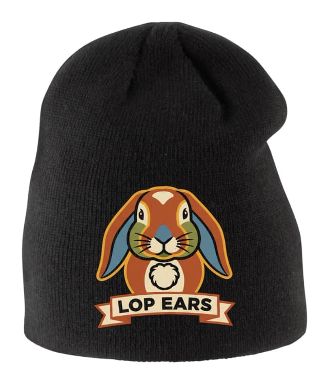 Dětská zimní čepice Roztomilý Trpasličí Králík Lop Ears Retro Logo S Visícími Ušima Pro Fanoušky