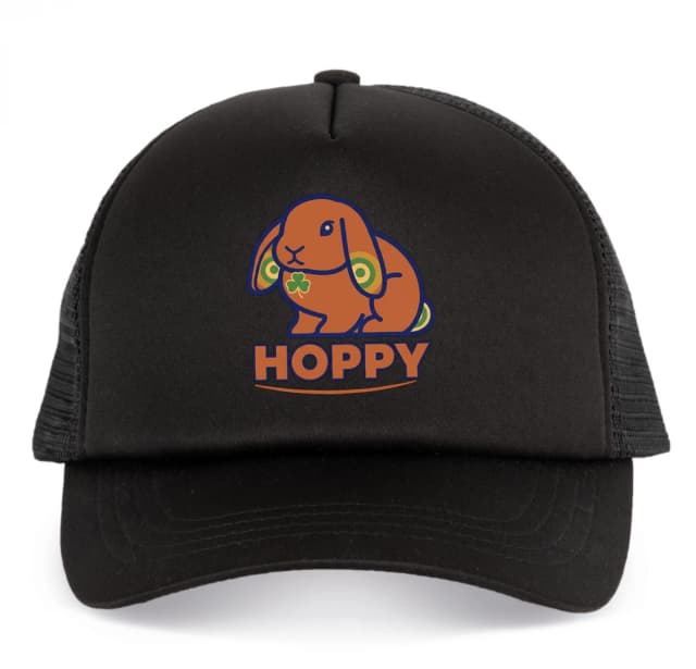 Dětská kšiltovka Hoppy Oranžový Králíček S Irským Trojlístkem A Retro Kruhy