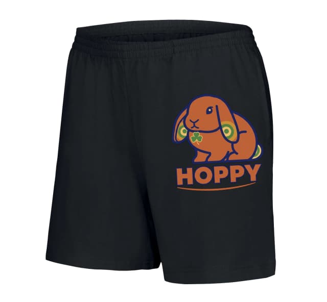 Dámské šortky Hoppy Oranžový Králíček S Irským Trojlístkem A Retro Kruhy