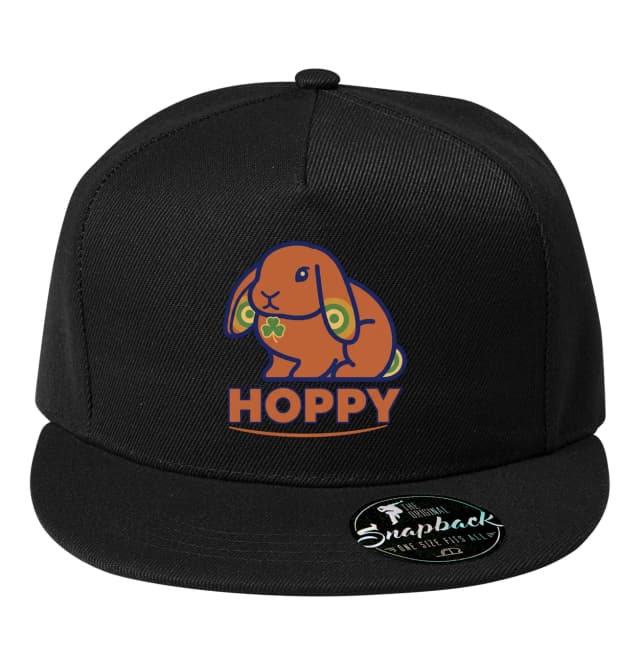 Snapback Hoppy Oranžový Králíček S Irským Trojlístkem A Retro Kruhy