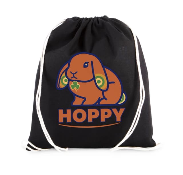 Vak na záda Hoppy Oranžový Králíček S Irským Trojlístkem A Retro Kruhy