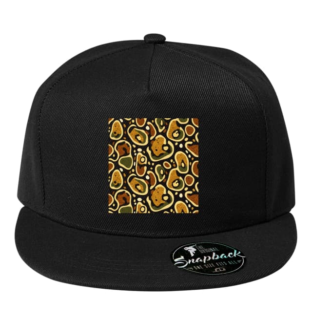 Snapback Hnědozelená Ball Python Mozaika Teplý Organický Kamuflážový Vzor