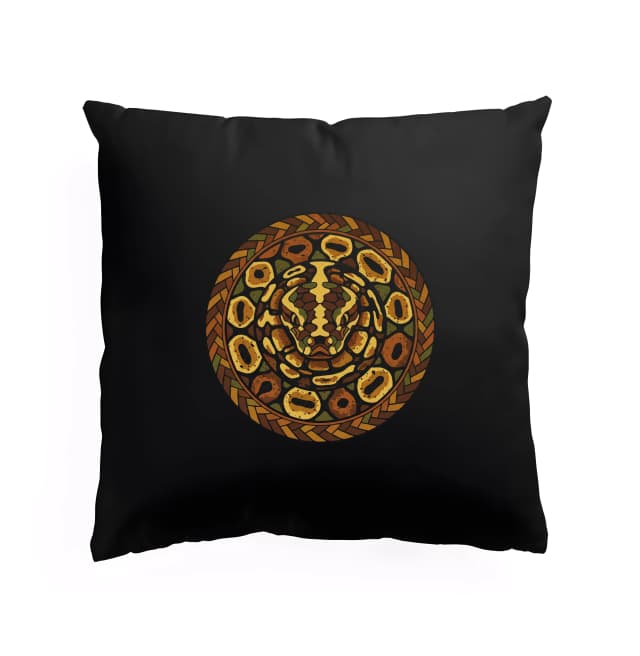 Polštář Ball Python Mandala Zlatý Mozaikový Motiv S Přírodními Vzory A Strukturami