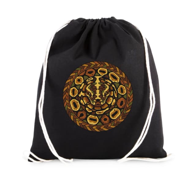Vak na záda Ball Python Mandala Zlatý Mozaikový Motiv S Přírodními Vzory A Strukturami