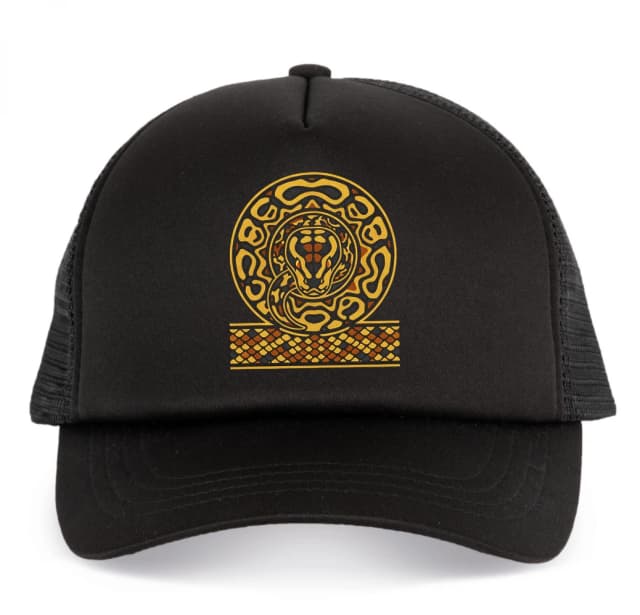 Dětská kšiltovka Zlatý Mandalový Hadí Ornament Exotický Luxusní Design Ve Stylu Ball Python