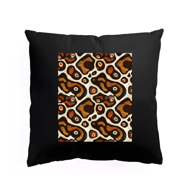 Polštář Zemité Hnědé Oči Ball Python Retro Organické Vzory Teplé Tóny