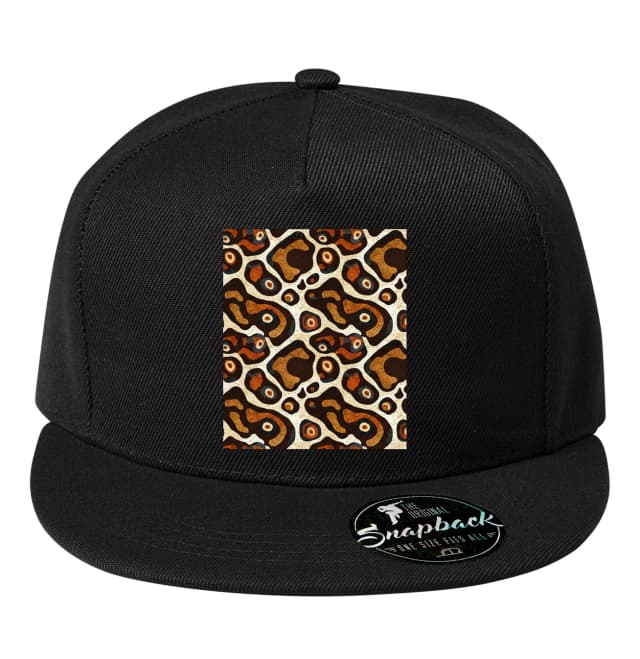 Snapback Zemité Hnědé Oči Ball Python Retro Organické Vzory Teplé Tóny
