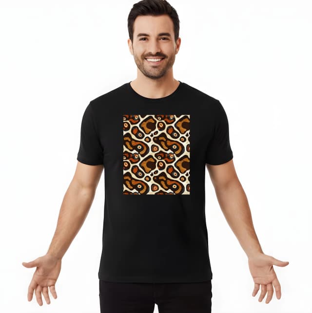 Pánské tričko Zemité Hnědé Oči Ball Python Retro Organické Vzory Teplé Tóny
