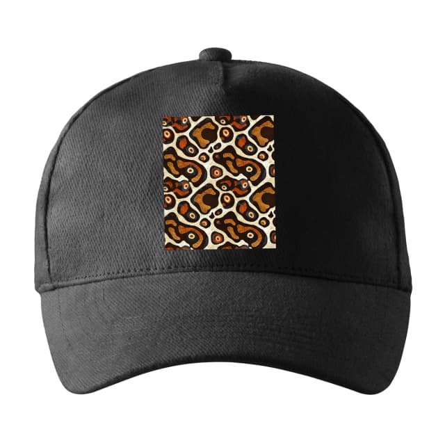 Kšiltovka Zemité Hnědé Oči Ball Python Retro Organické Vzory Teplé Tóny