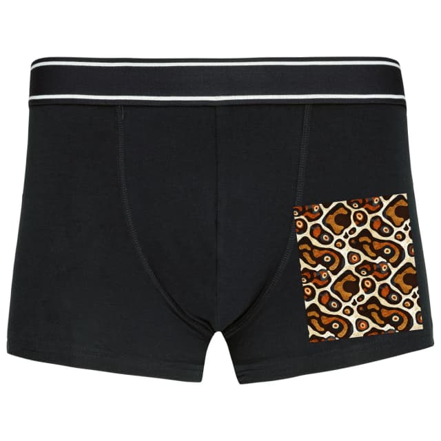 Boxerky Zemité Hnědé Oči Ball Python Retro Organické Vzory Teplé Tóny