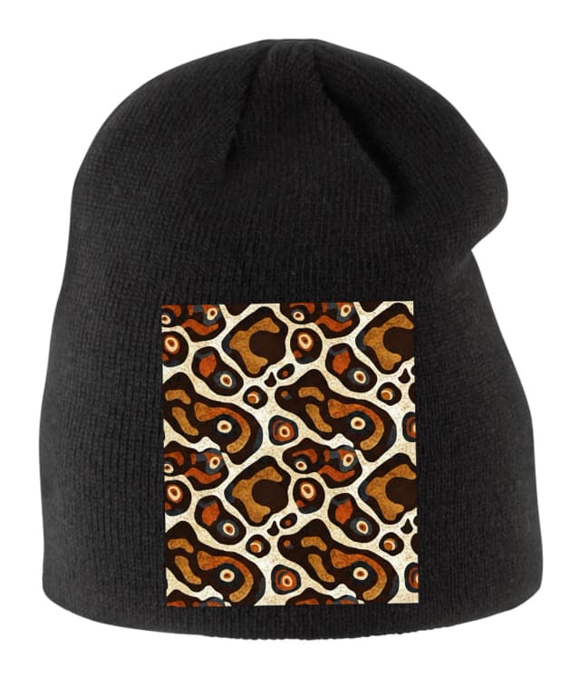 Dětská zimní čepice Zemité Hnědé Oči Ball Python Retro Organické Vzory Teplé Tóny