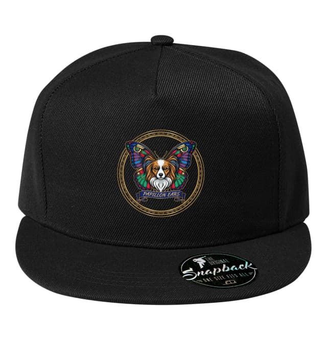 Snapback Papillon Motýlí Uši Barevná Zlatá Mandala Psí Portrét Pro Nadšence