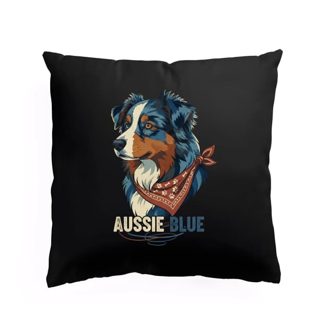 Polštář Aussie Blue Hrdý Portrét Australian Shepherd Blue Merle