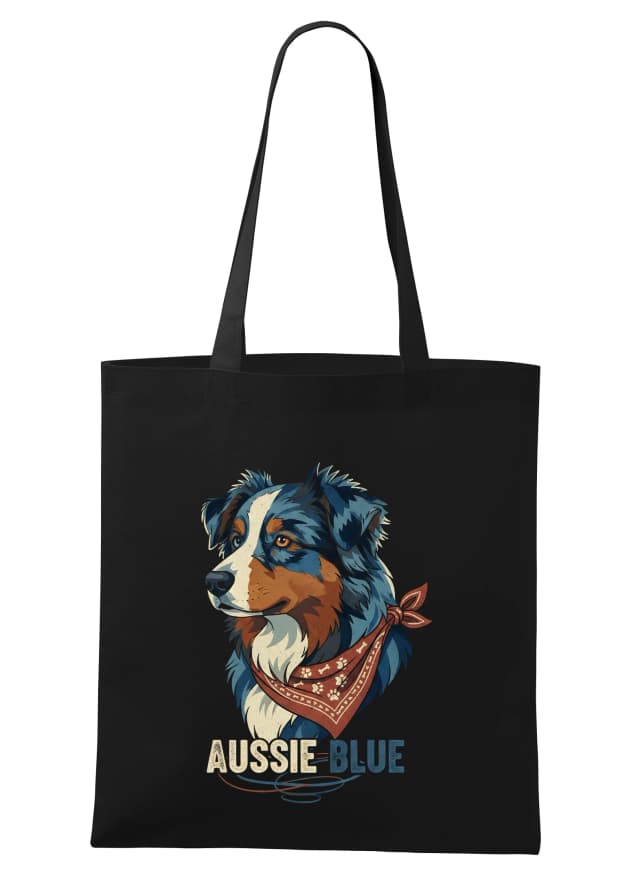 Nákupní taška Aussie Blue Hrdý Portrét Australian Shepherd Blue Merle
