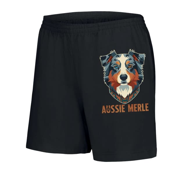 Dámské šortky Aussie Merle Moderní Geometrický Portrét S Etno Límcem A Heterochromií