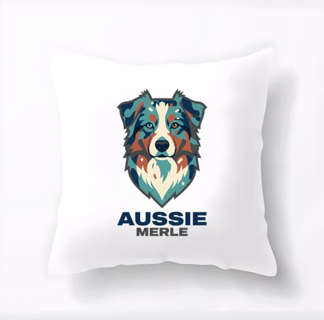 Polštář Aussie Merle Moderní Stylizovaný Portrét Australského Ovčáka Pro Milovníky