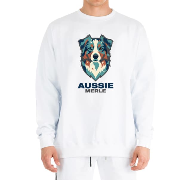 Mikina bez kapuce Aussie Merle Moderní Stylizovaný Portrét Australského Ovčáka Pro Milovníky