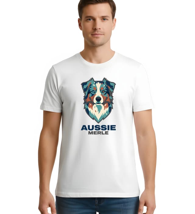 Pánské tričko Aussie Merle Moderní Stylizovaný Portrét Australského Ovčáka Pro Milovníky