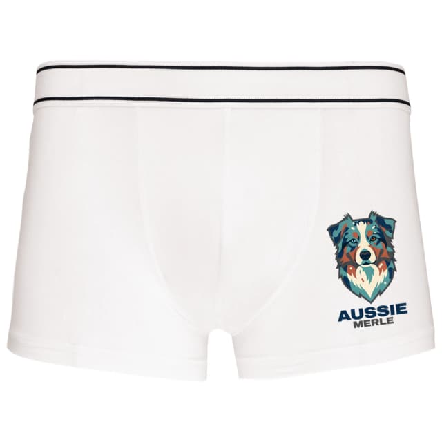 Boxerky Aussie Merle Moderní Stylizovaný Portrét Australského Ovčáka Pro Milovníky